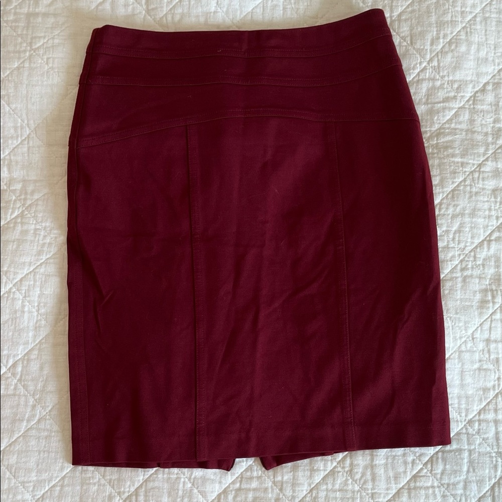 Thalian Maroon Pencil Skirt